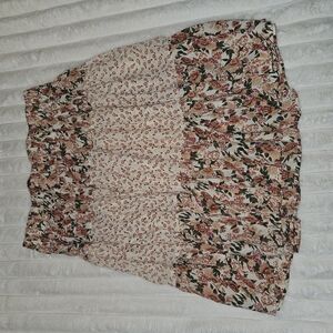 Express Tan and Pink Mini Skirt